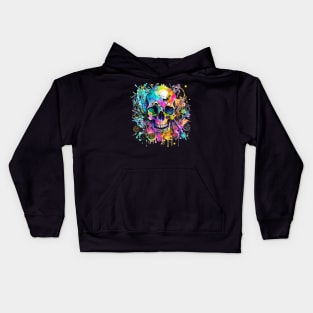 Watercolor Skull for Detectorist Kids Hoodie